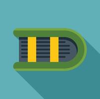 Inflatable boat floating on turquoise water with long shadow vector