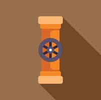 Orange pipe with valve controlling flow in industrial setting vector