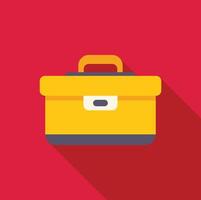 Yellow briefcase representing business and work on red background vector