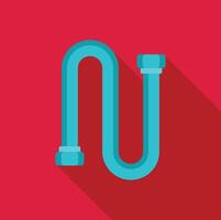 Flexible modern plumbing pipe connecting two points on red background vector