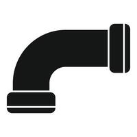 Black plastic pipe fitting with ninety degree curve vector