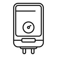 Boiler showing current temperature with clock and two pipes vector