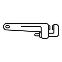 Adjustable pipe wrench tool fixing plumbing problem vector