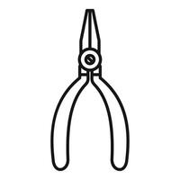 Needle nose pliers holding something invisible with sharp precision vector