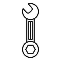 Adjustable wrench with hexagon end for tightening and loosening nuts and bolts vector