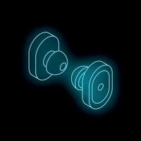 Glowing door handle and plate on black background vector