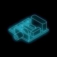 Futuristic glowing electronic circuit board with components vector