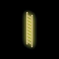 Yellow neon ladder shining in darkness symbolizing growth and success vector