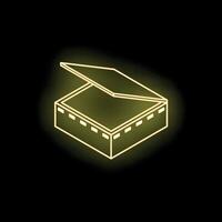 Neon scanner isometric view glowing on dark background vector