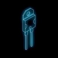 Glowing transistor symbolizing electronic components and technological innovation vector