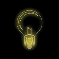 Glowing light bulb symbolizing innovation and creativity on black background vector