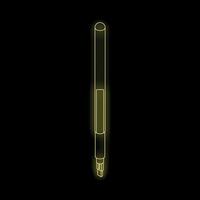 Neon yellow marker pen glowing on black background vector