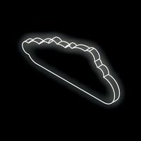 Glowing neon cloud computing symbol on black background vector