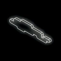 White neon cloud computing symbol on black background vector