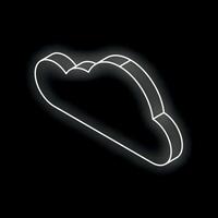 Glowing cloud icon representing cloud computing and data storage on dark background vector