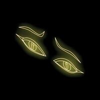 Neon glowing eyes creating a mysterious atmosphere vector