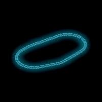 Glowing roller chain forming oval shape on dark background vector