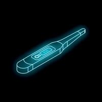 Digital medical thermometer showing high fever temperature on black background vector