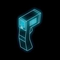 Digital infrared thermometer showing normal body temperature on black background vector