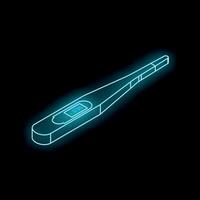 Digital medical thermometer showing normal temperature on black background vector