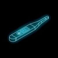 Digital medical thermometer showing normal body temperature on black background vector