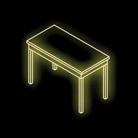 Glowing neon table shining on dark background vector