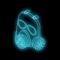 Glowing gas mask symbolizing protection on dark background vector
