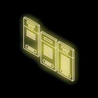 Glowing neon line ui or ux design icon isolated on black background vector