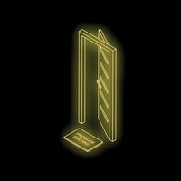 Open door with problem solving doormat isometric view vector
