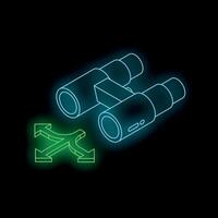 Binoculars showing multiple directions symbolizing strategic vision and decision making vector
