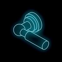 Glowing door handle on black background symbolizing modern design vector