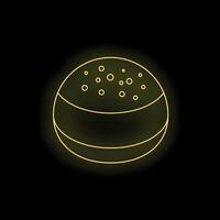 Glowing round smart speaker with neon yellow light effect vector