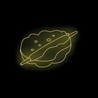 Cannabis cigarette resting on a hamburger in neon light style vector