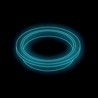 Glowing neon circle creating futuristic portal effect on dark background vector