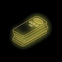 Gold bars stack representing investment and wealth glowing on black background vector
