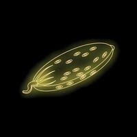 Neon cucumber illuminating the dark, symbolizing healthy eating and freshness vector
