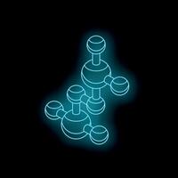 Glowing blue molecule structure representing scientific research and innovation vector