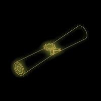 Diploma scroll embracing knowledge, achievement, and graduation with golden glow vector