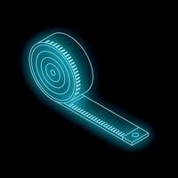Glowing measuring tape on dark background symbolizing precision measurement vector