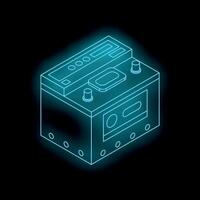 Glowing car battery providing power for vehicle systems vector