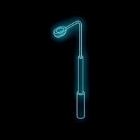 Glowing neon street lamp illuminating dark background vector