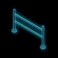 Glowing neon barrier tape restricting access in dark space vector