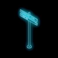 Neon signpost showing different directions in isometric view vector