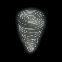 Swirling white tornado descending on dark background vector