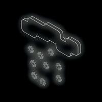 Snow falling from cloud isometric icon on dark background vector
