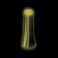 Glowing neon celery stick on black background vector