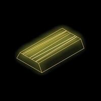 Glowing gold bar representing wealth and investment on black background vector