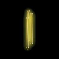 Three glowing neon tubes creating a modern and minimalist design on black background vector