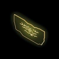 Glowing neon yellow ancient papyrus scroll on black background vector