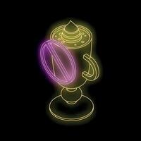 Forbidden trophy depicting loss or disqualification in neon style vector